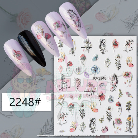 Flower Abstract Nail Art Sticker