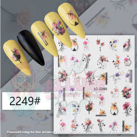 Flower Abstract Nail Art Sticker