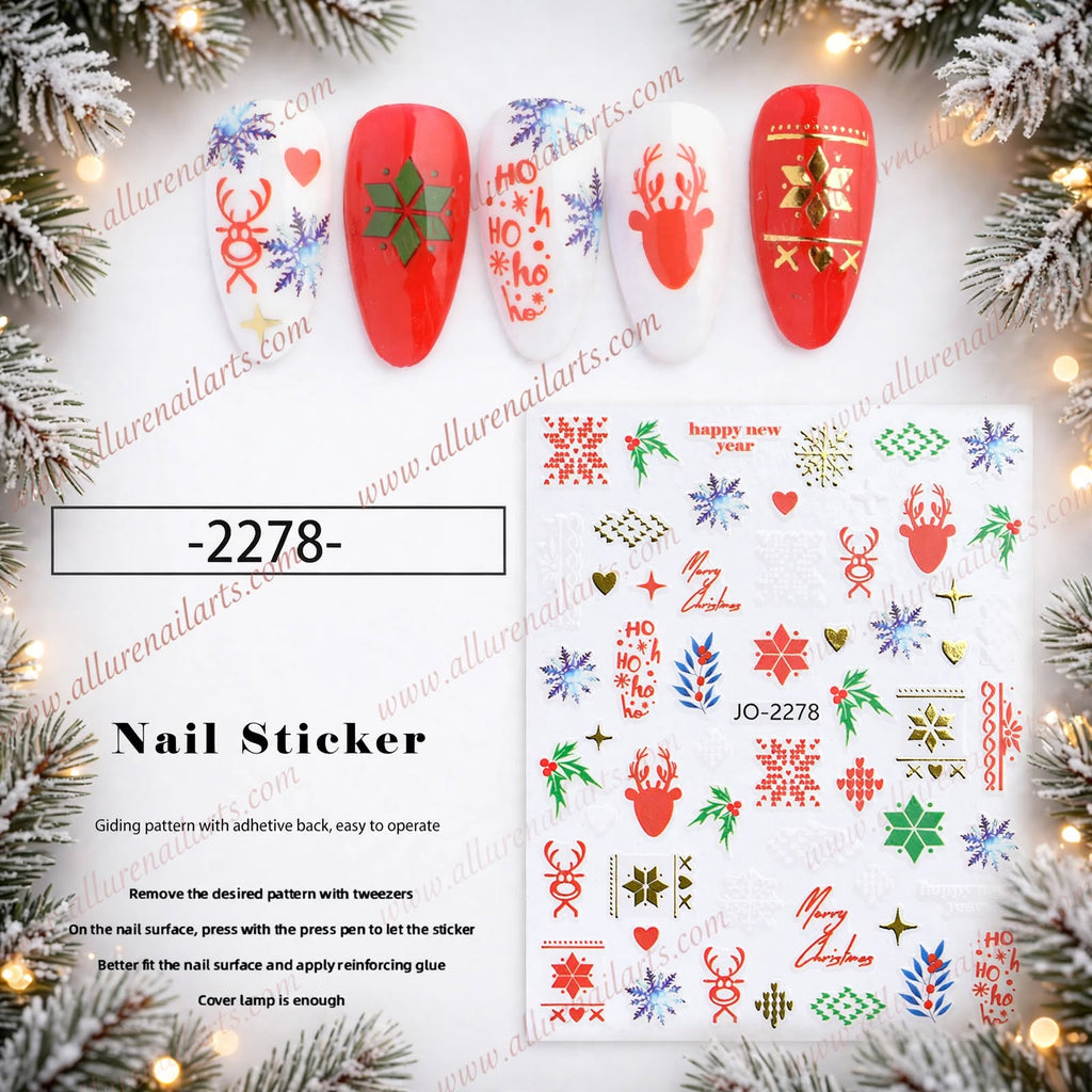 Christmas Nail Art Sticker JQ2278