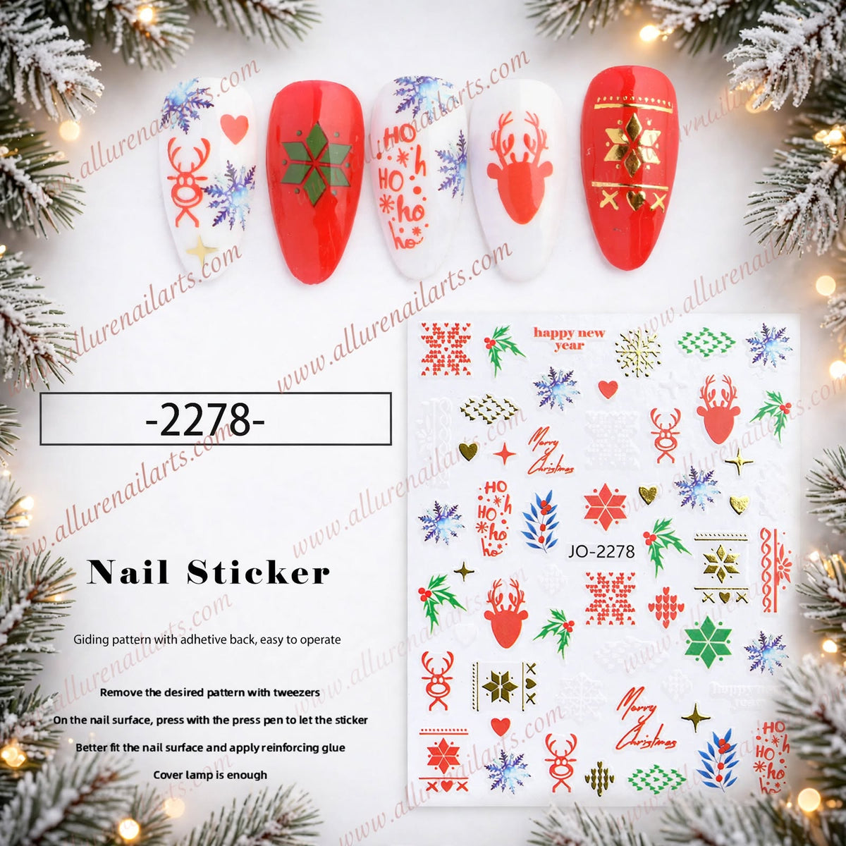 Christmas Nail Art Sticker JQ2278
