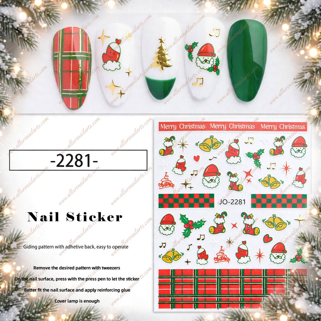 Christmas Nail Art Sticker JQ2281