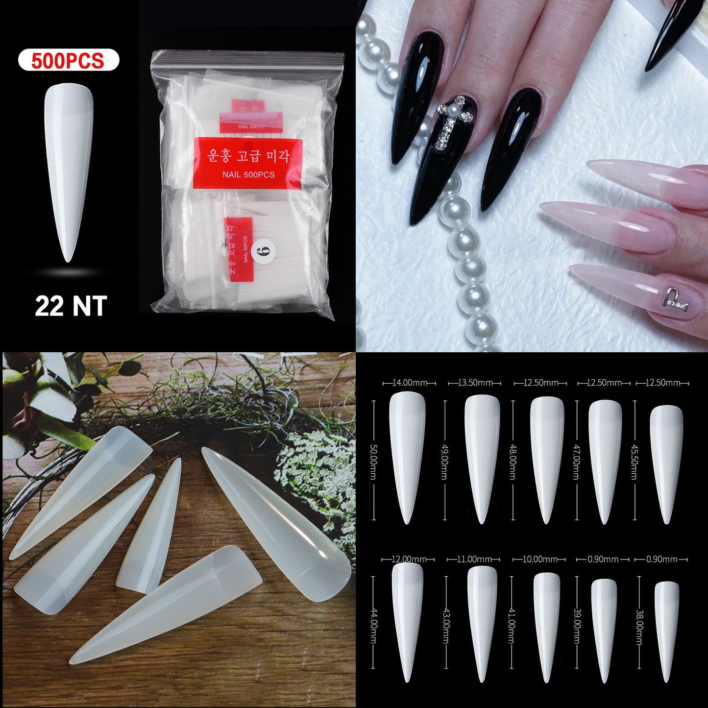 Nail Tips ( 500pcs/Packet ) natural