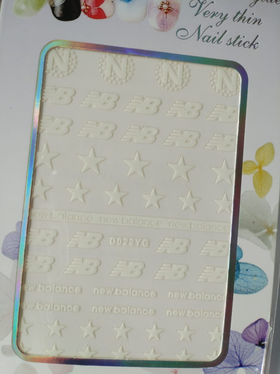 Glow in the Dark Fashion Design Brand Text Nail Sticker D022YG