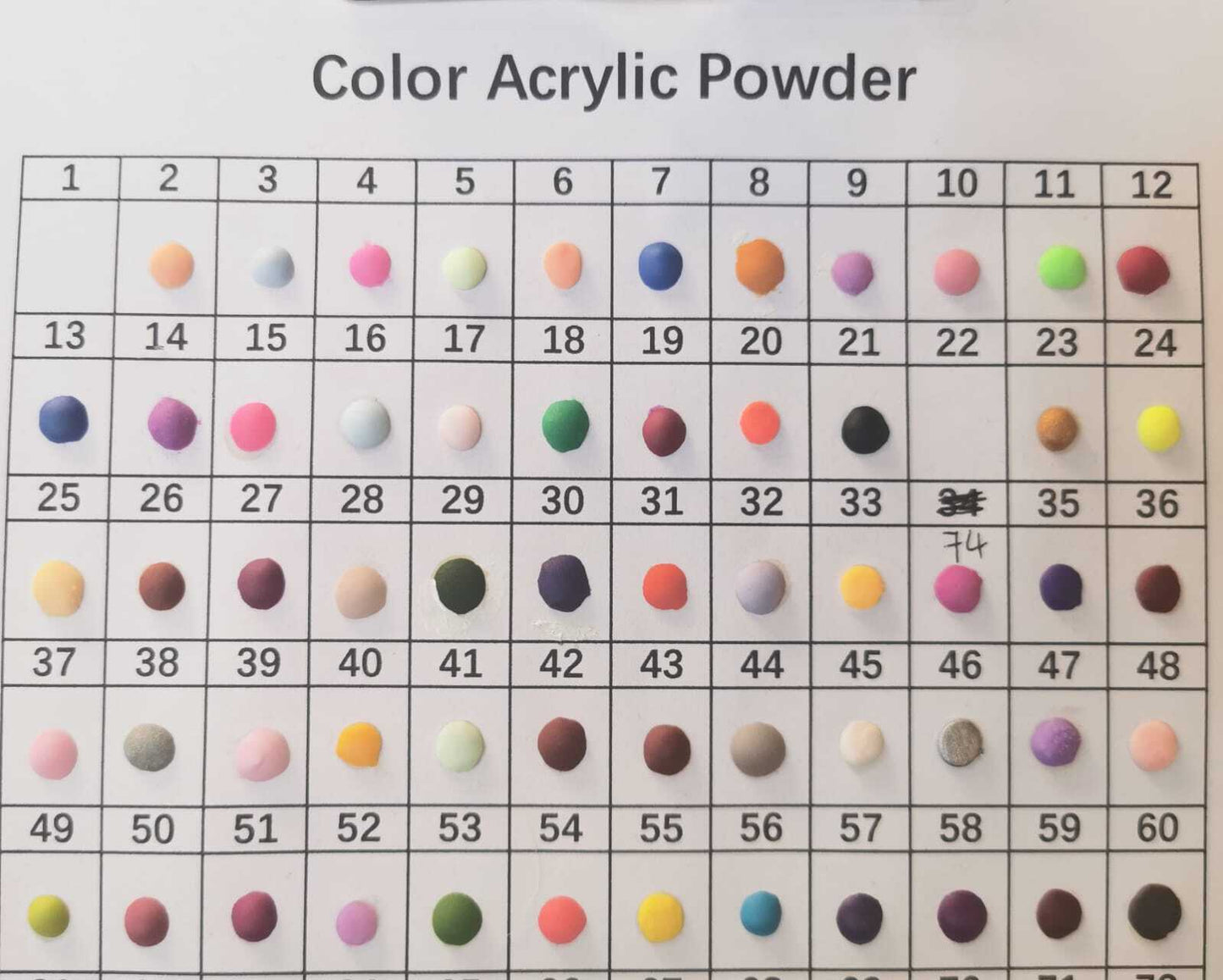 10ml Colour Acrylic Powder