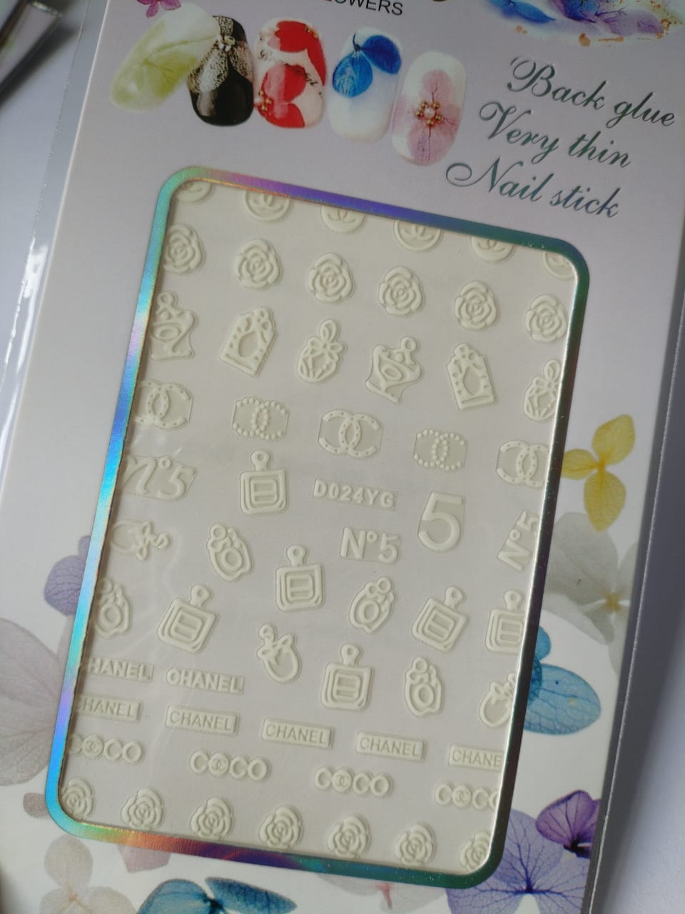 Glow in the Dark Fashion Design Brand Text Nail Sticker D024YG