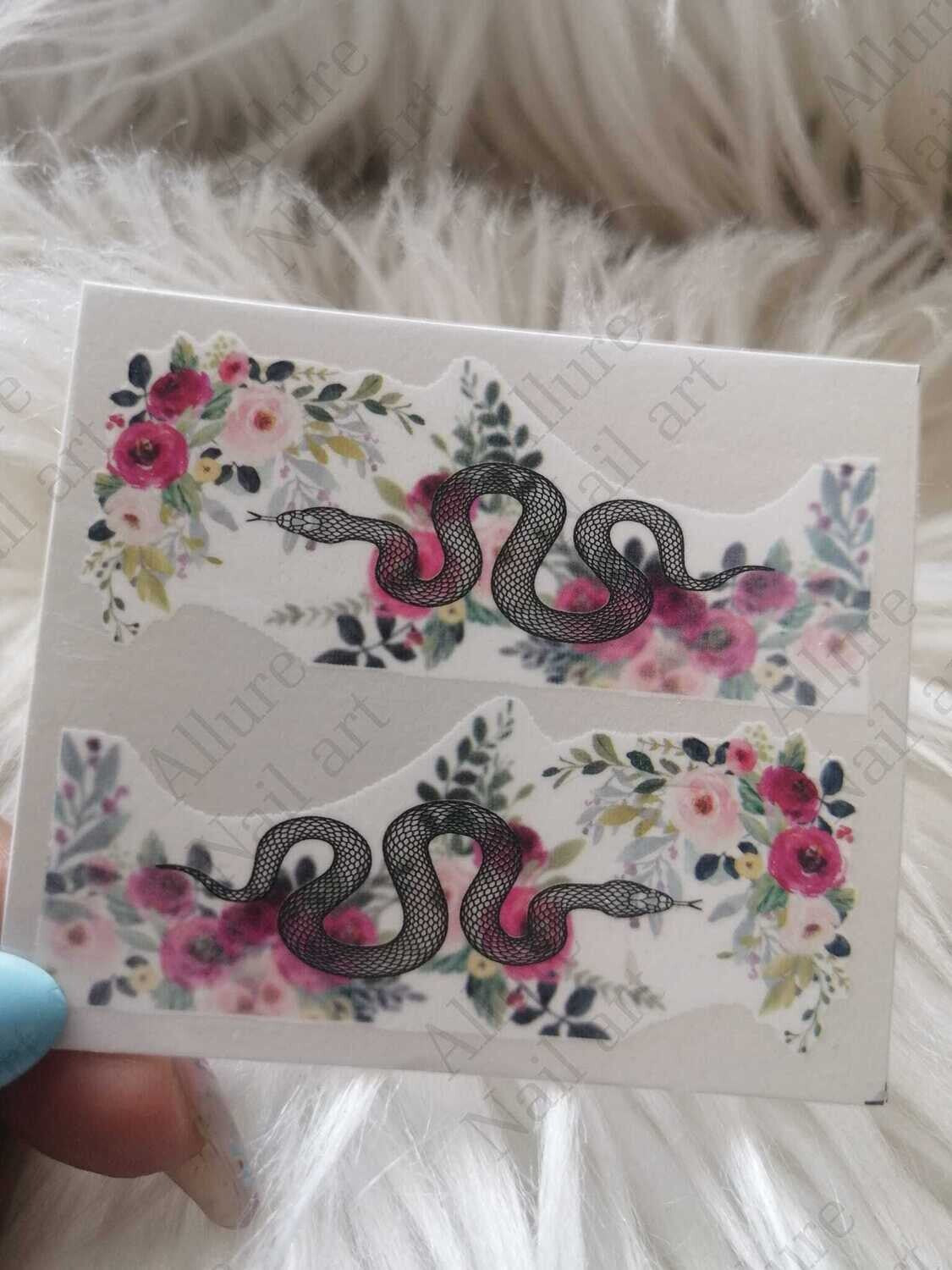 Snake Abstract Nail Art Decal