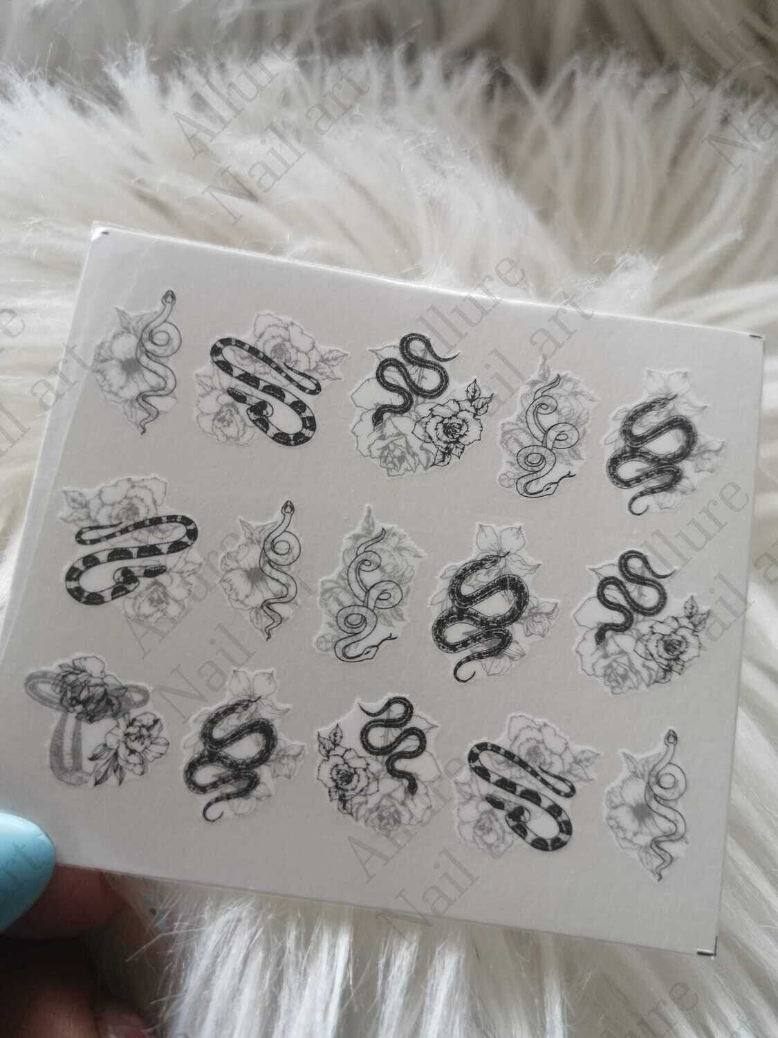 Snake Abstract Nail Art Decal