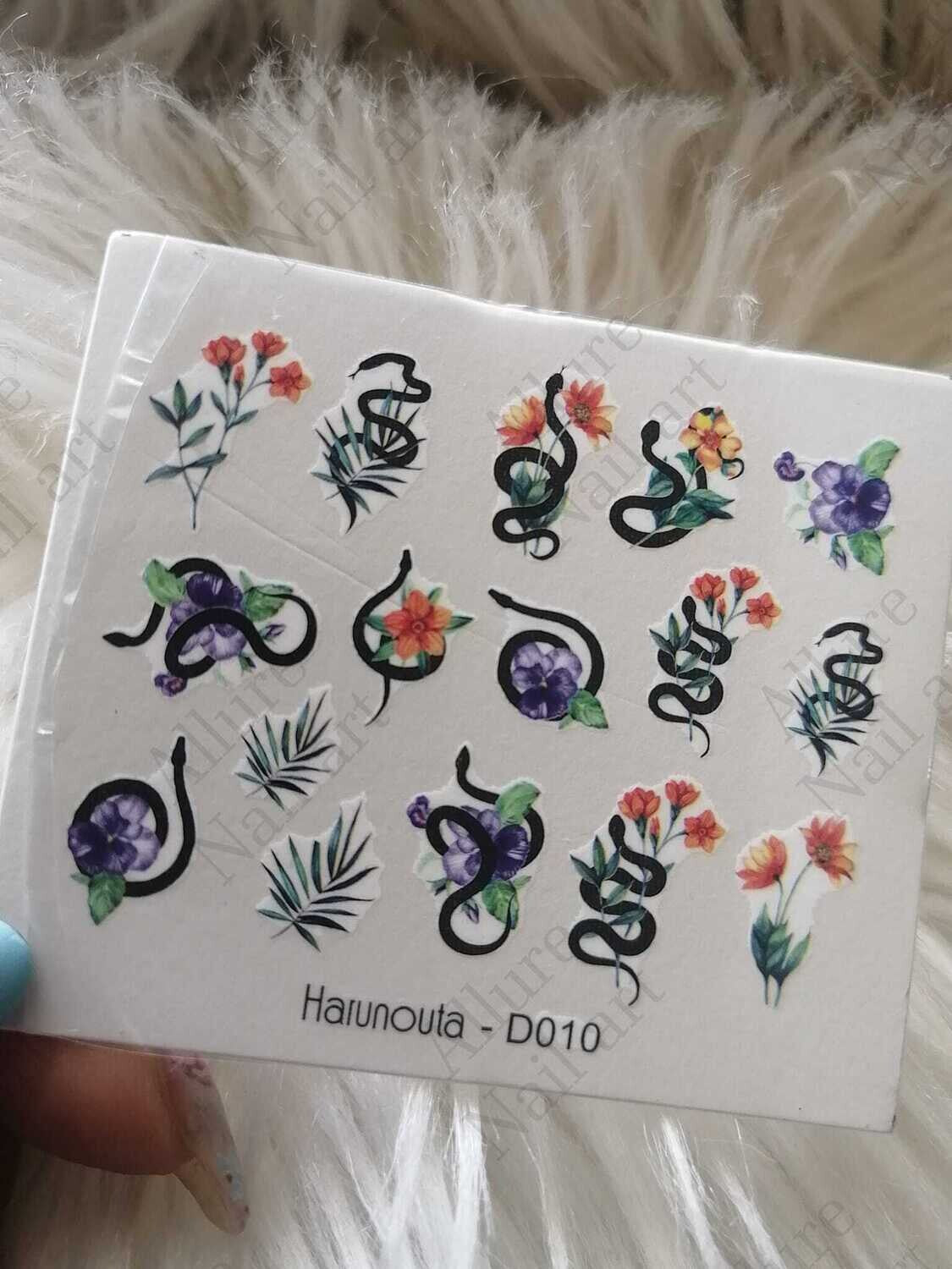 Snake Abstract Nail Art Decal