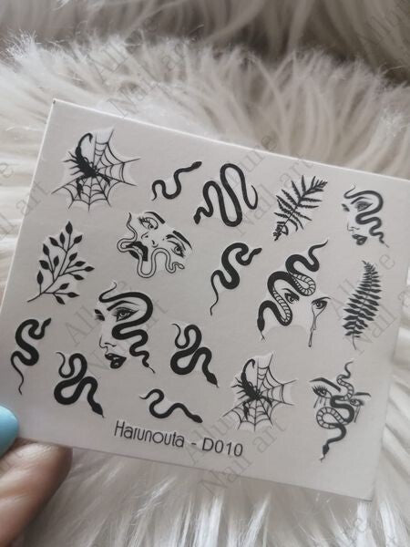 Snake Abstract Nail Art Decal