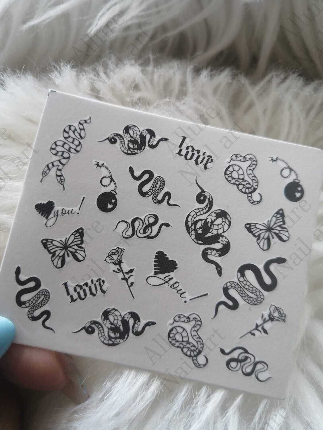 Snake Abstract Nail Art Decal