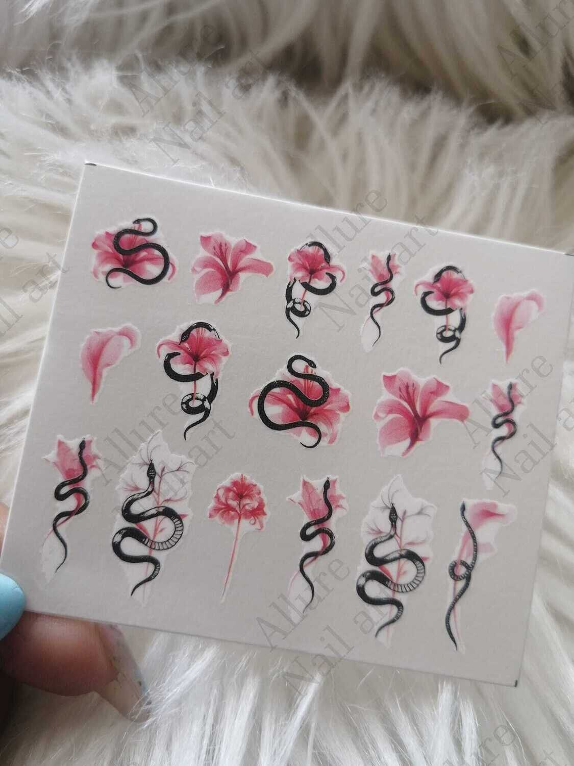 Snake Abstract Nail Art Decal