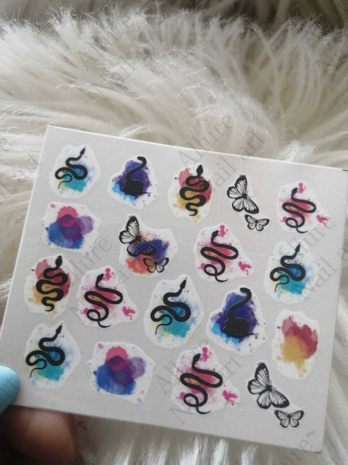 Snake Abstract Nail Art Decal