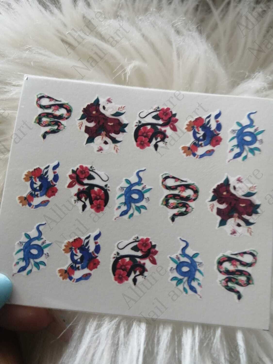 Snake Abstract Nail Art Decal