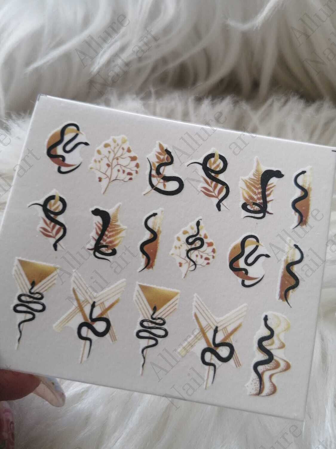 Snake Abstract Nail Art Decal