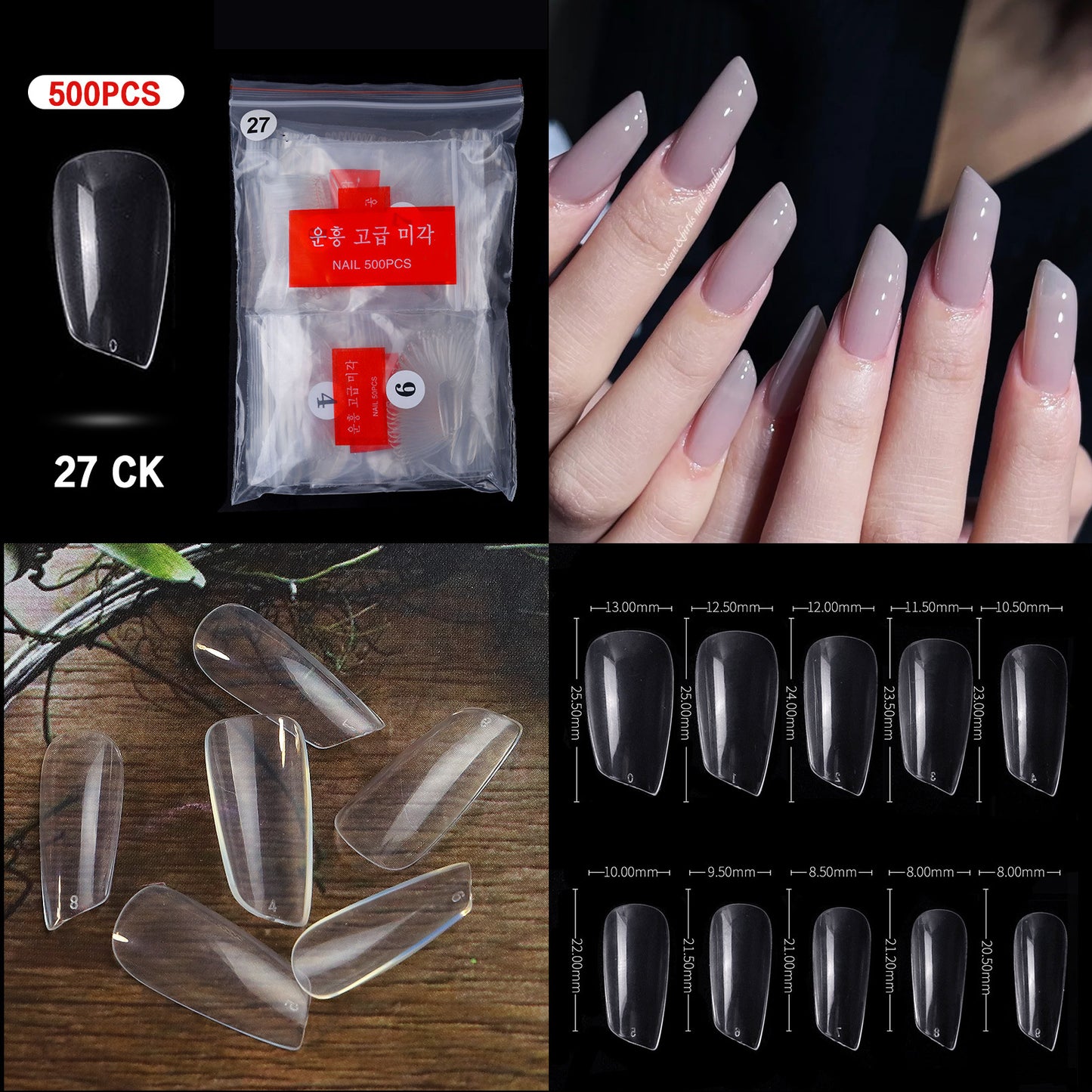 Nail Tips ( 500pcs/Packet ) clear