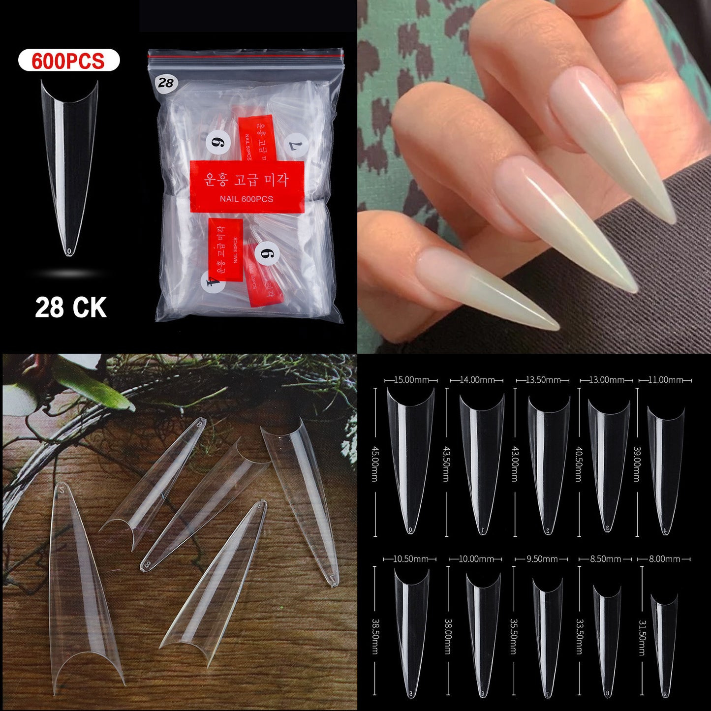 Nail Tips ( 500pcs/Packet ) clear