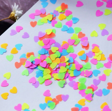 Heart Neon Sequin Art - Multicolor