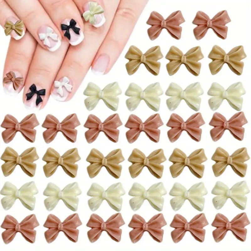 Bow Resin Nail Art Decoration 2pcs