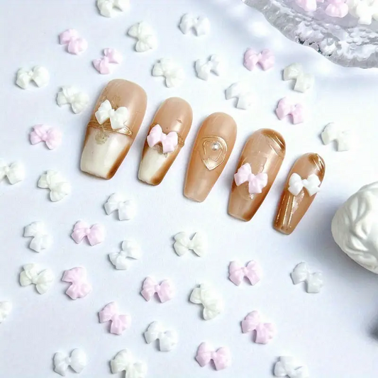 Bow Resin Nail Art Decoration 2pcs