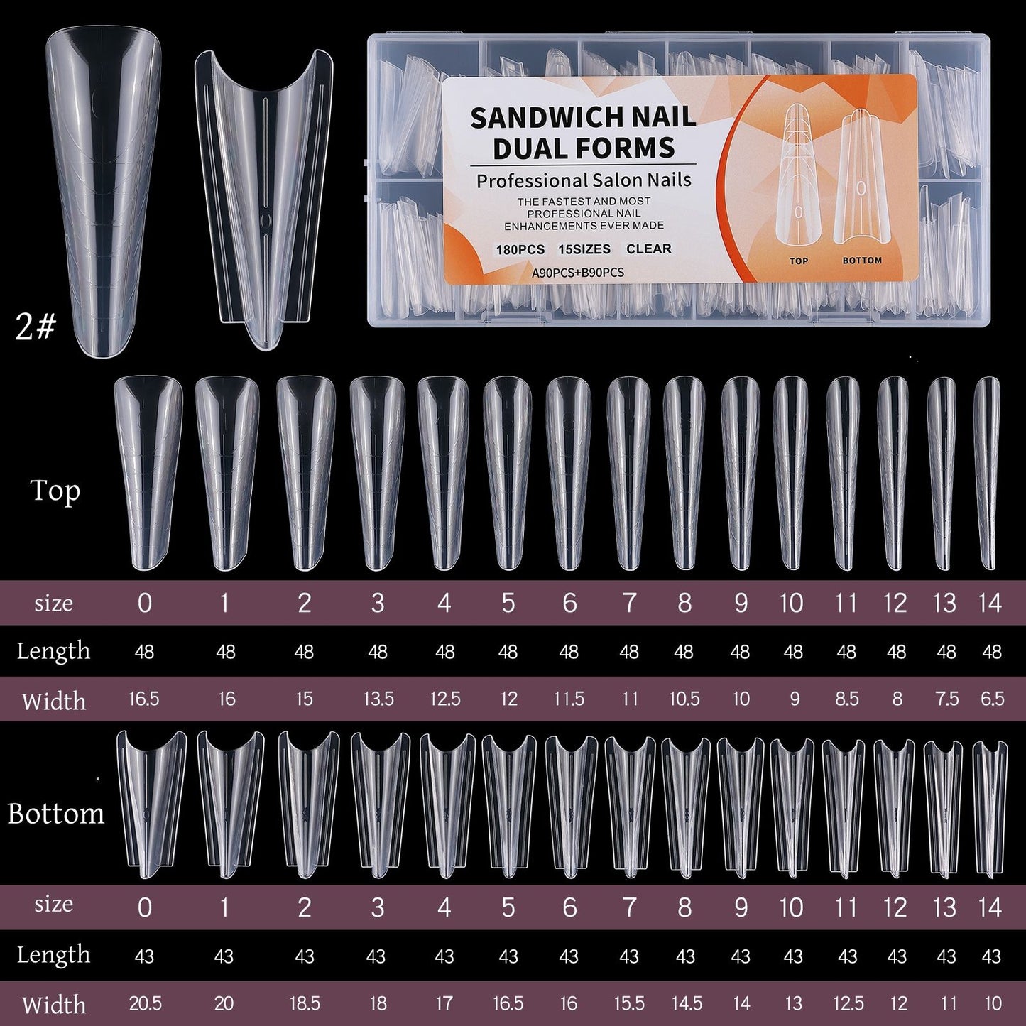 Sandwich Nail Dual Form 180pcs