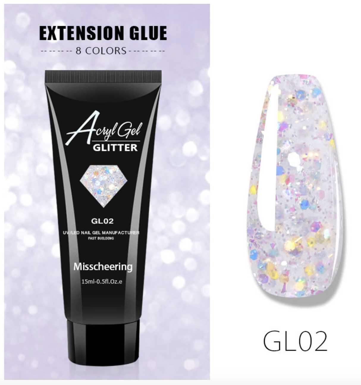 Glitter Poly Gel 15ml