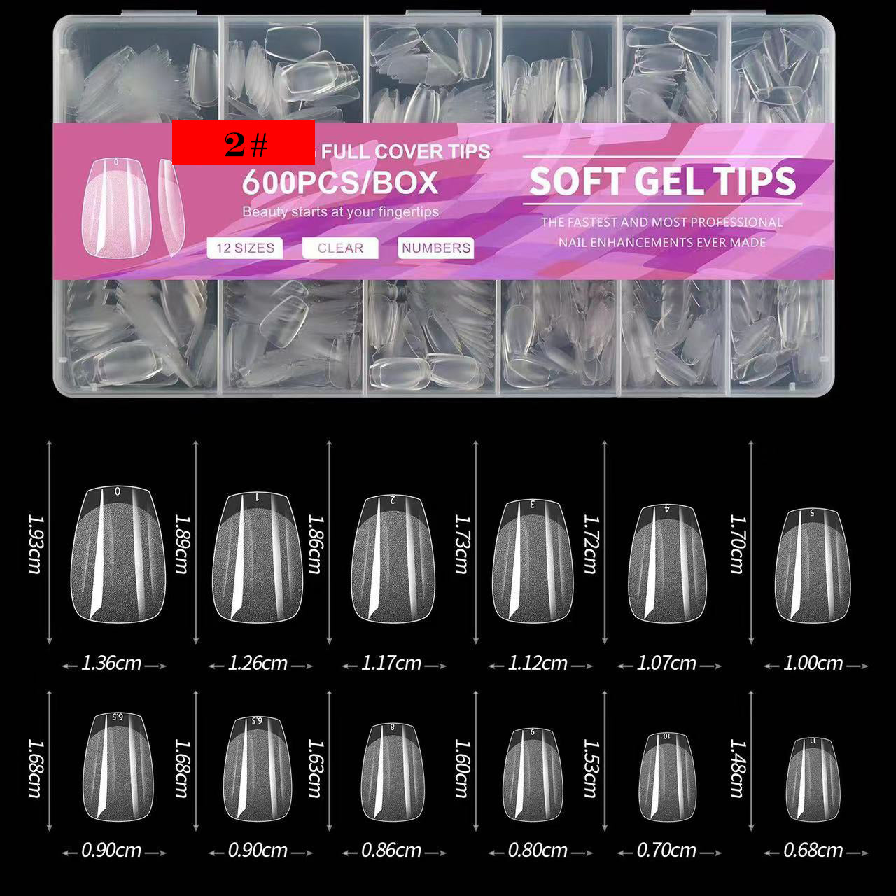 Clear Soft Gel Tips 5pcs Set