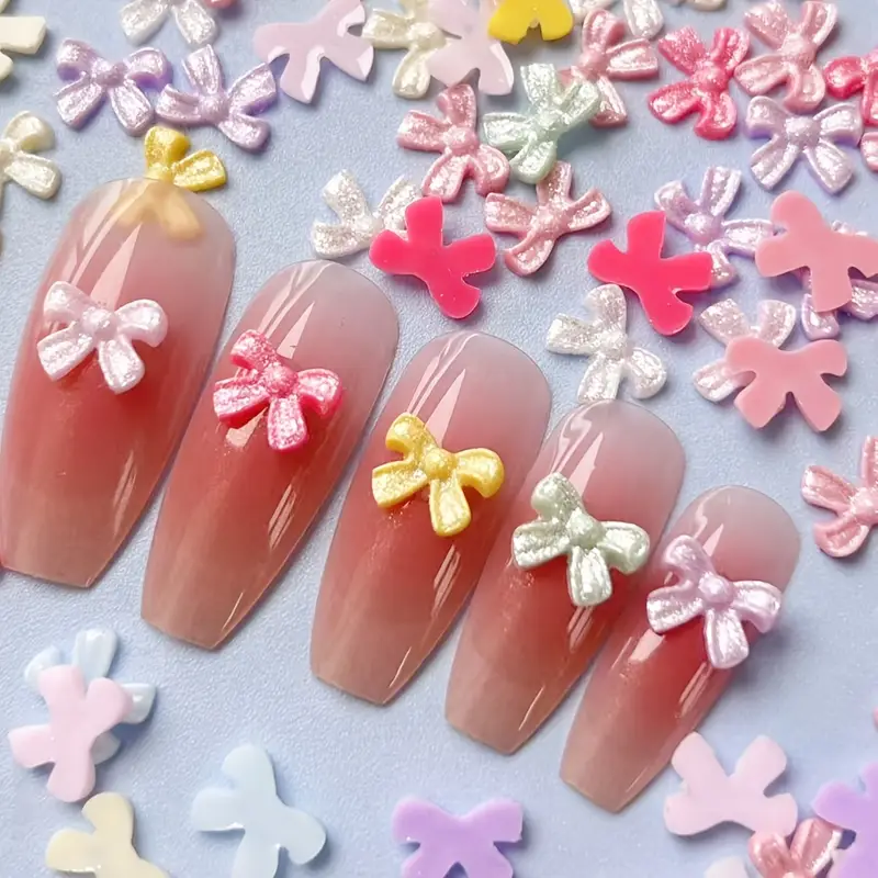 Bow Resin Nail Art Decoration 10 pcs