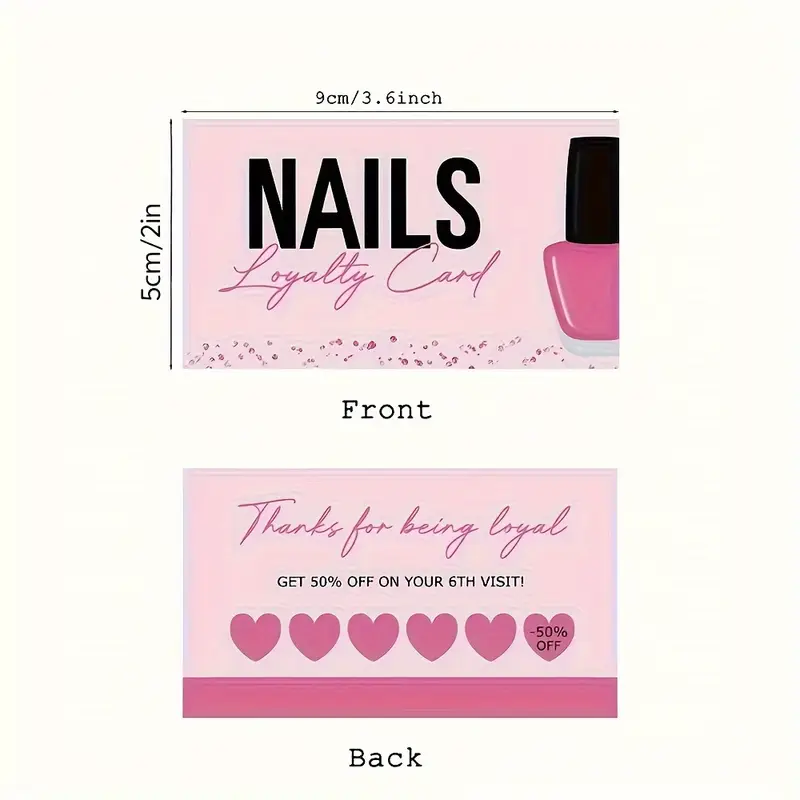 Nail Salon Loyalty Cards 1 pcs