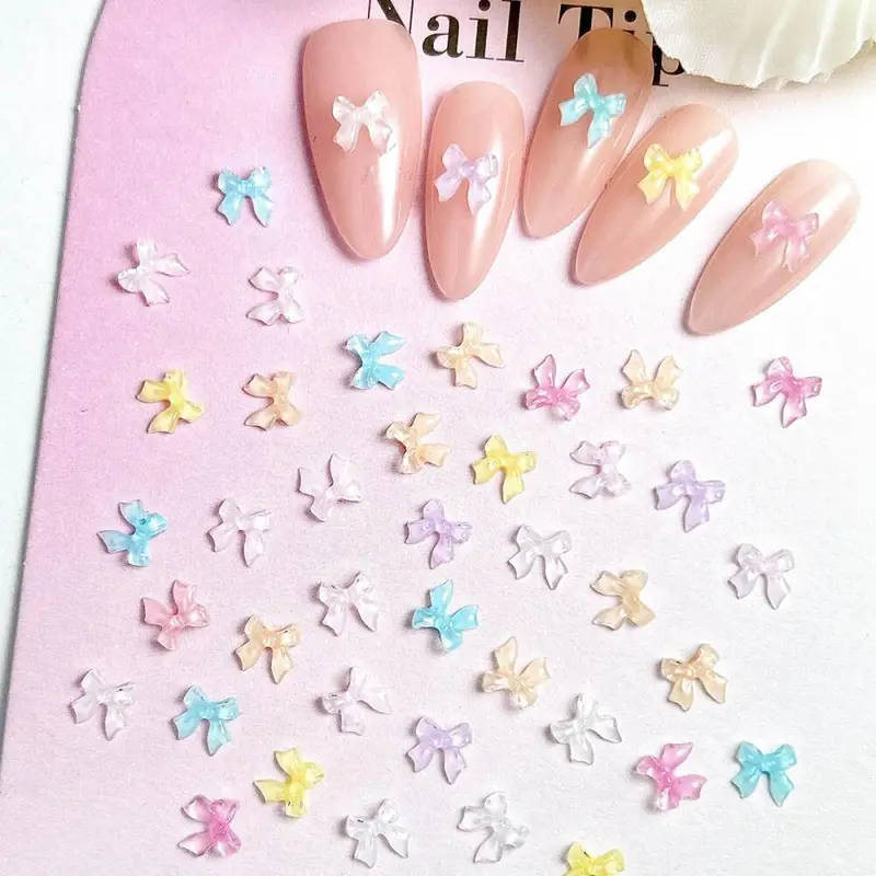 Bow Resin Nail Art Decoration 2pcs