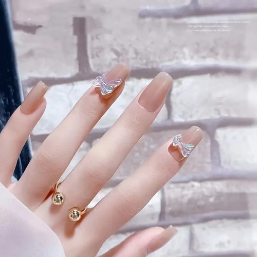 Bow Resin Nail Art Decoration 2pcs Random