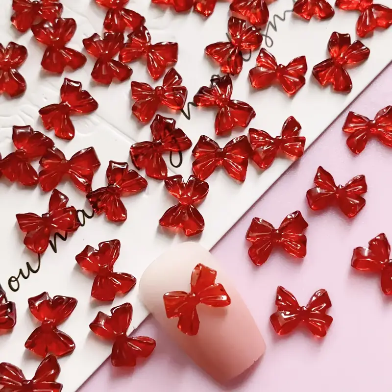 Bow Resin Nail Art Decoration 10 pcs
