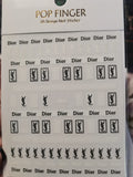 Fashion Design Brand Text Geometric Nail Sticker MD02