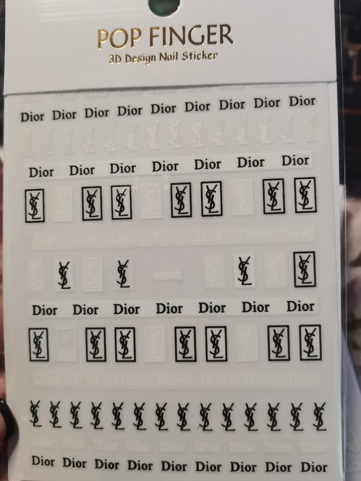 Fashion Design Brand Text Geometric Nail Sticker MD02