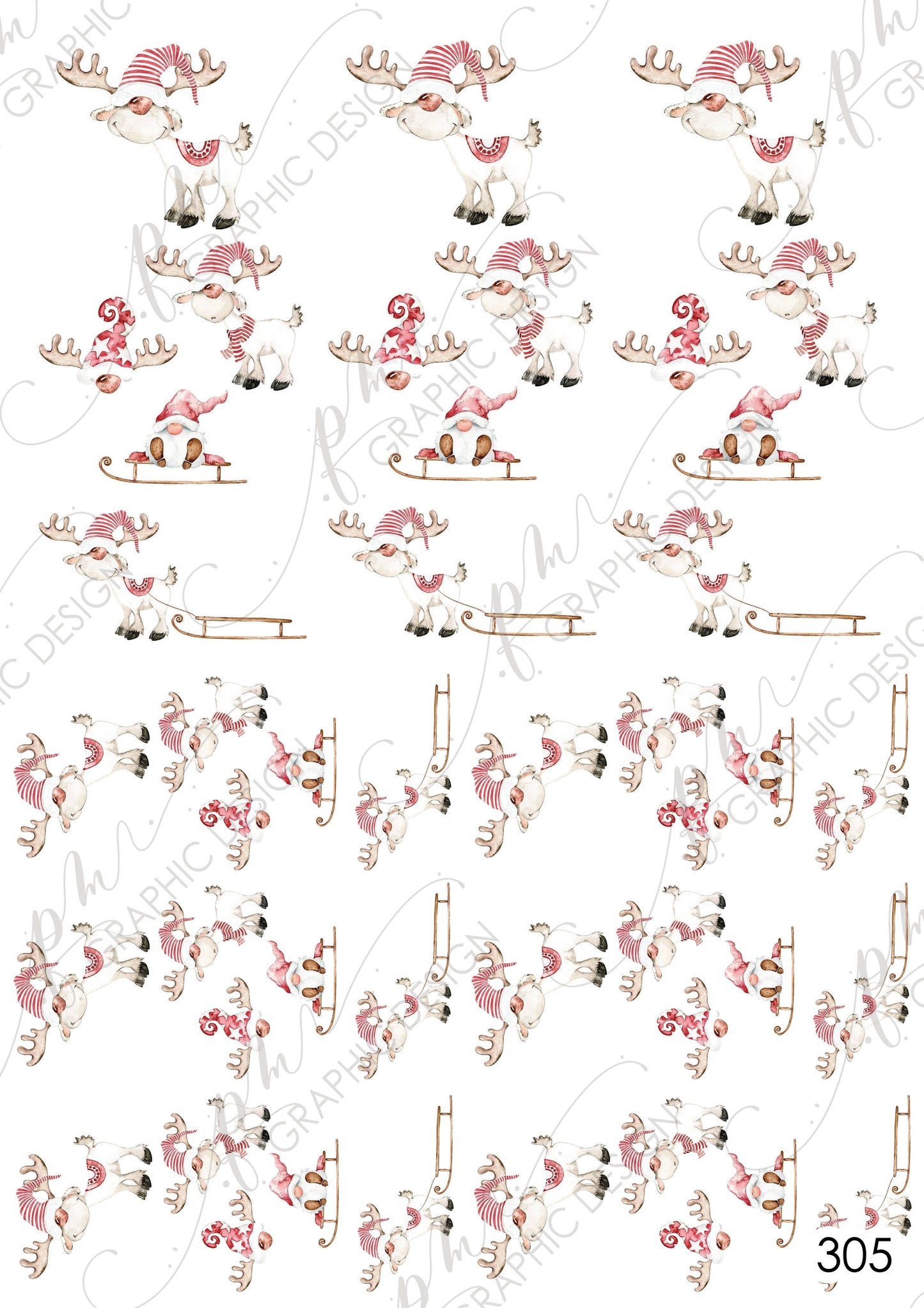 Christmas Nail decal PM305