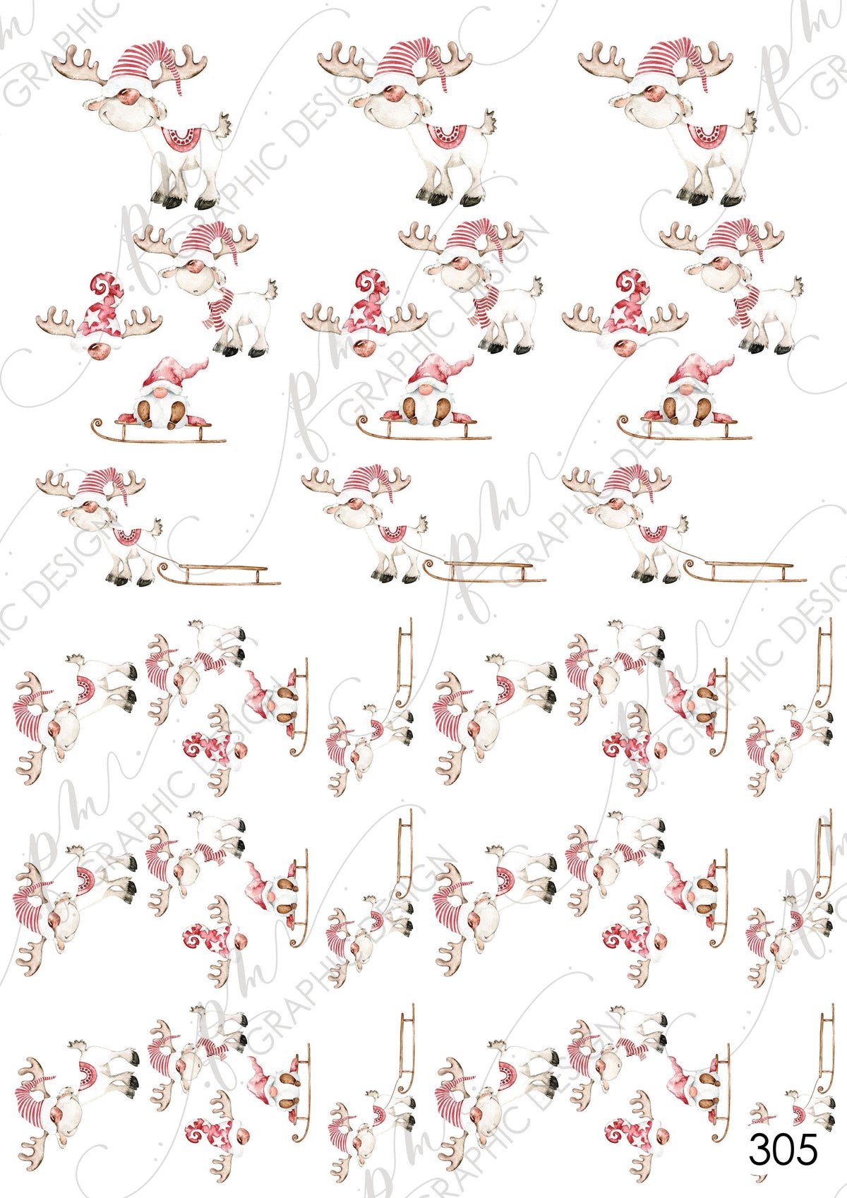 Christmas Nail decal PM305
