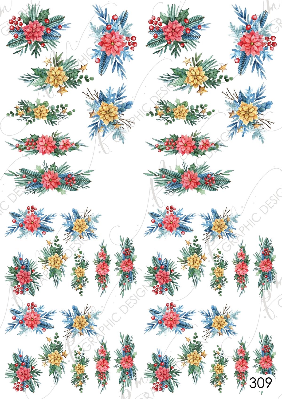 Christmas Nail decal PM309