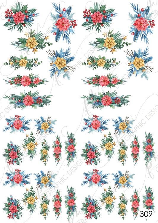 Christmas Nail decal PM309