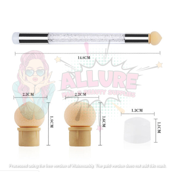 Double sided Ombre Sponge Tool Set -Clear - No silicone end