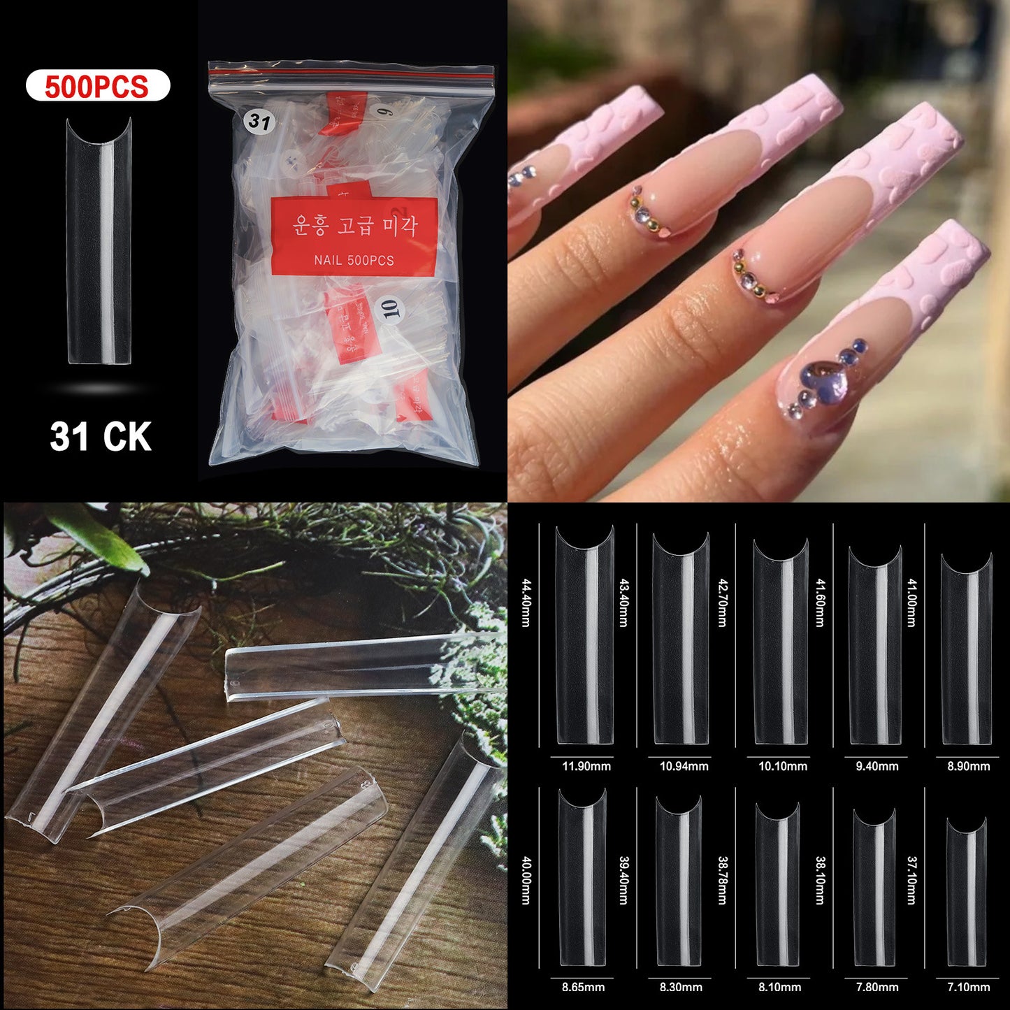 Nail Tips ( 500pcs/Packet ) clear