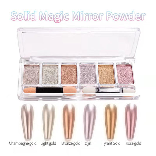 6 Colours Solid Mirror Chrome Powder