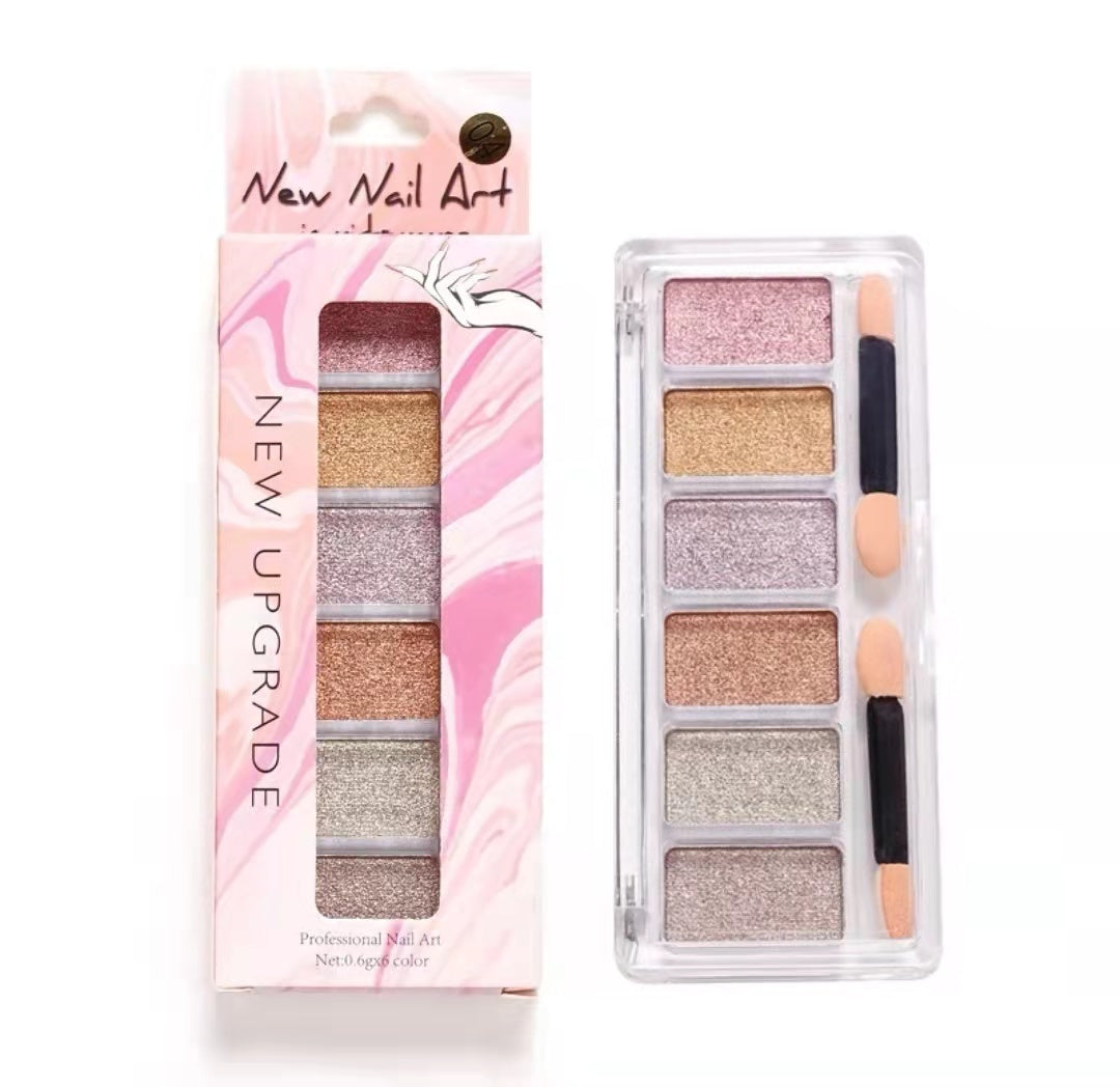 6 Colours Solid Mirror Chrome Powder