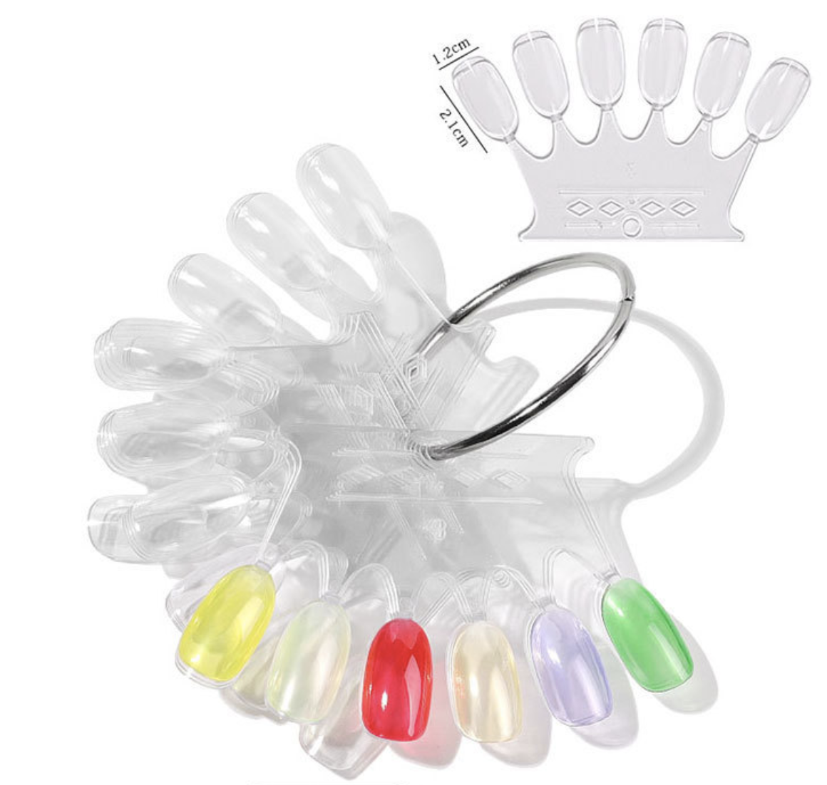 Nail Swatches Color Display Polish Practice Crown Shaped 60s