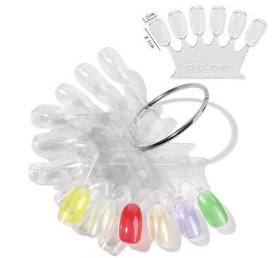 Nail Swatches Color Display Polish Practice Crown Shaped 60s