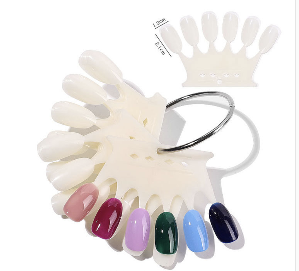 Nail Swatches Color Display Polish Practice Crown Shaped 60s
