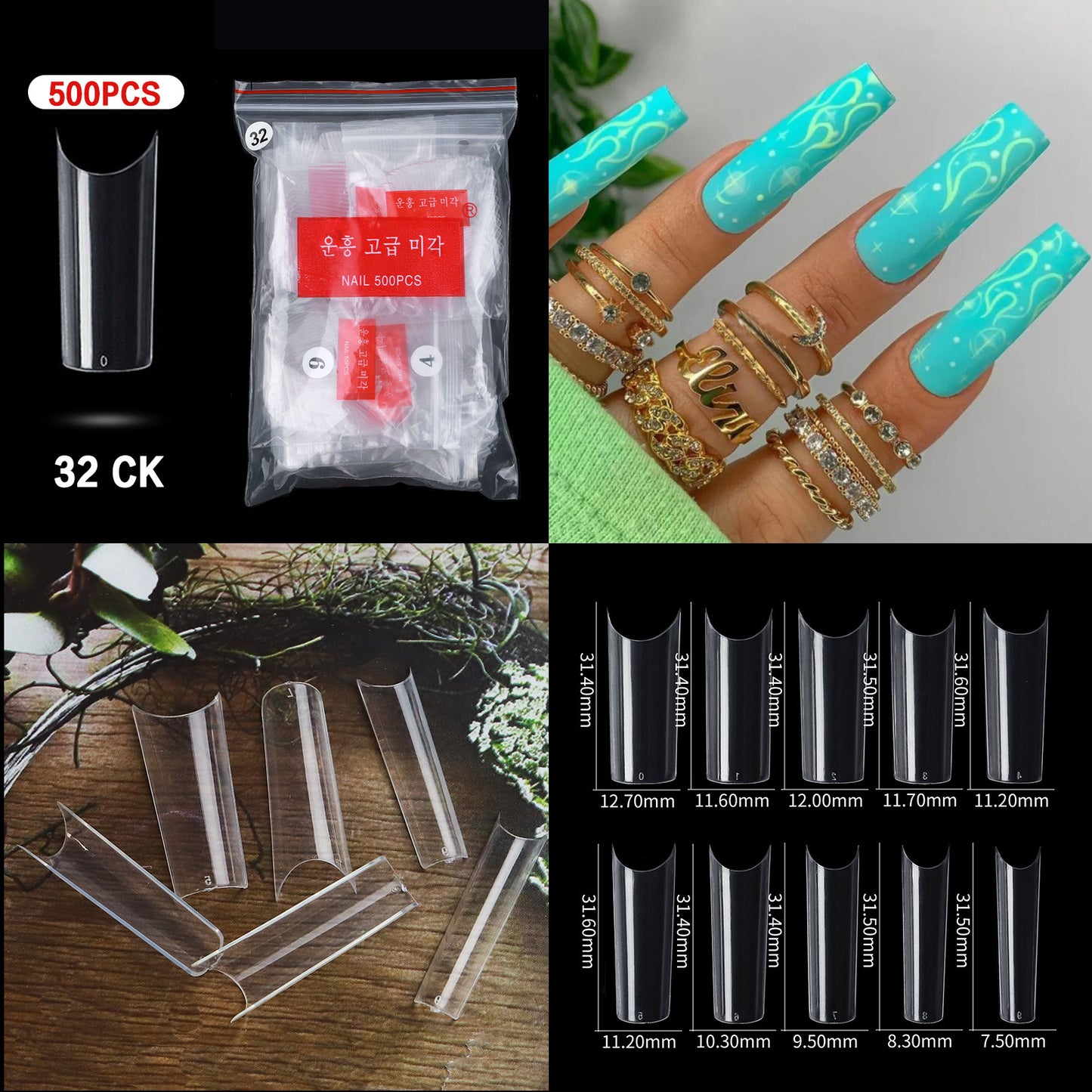 Nail Tips ( 500pcs/Packet ) clear