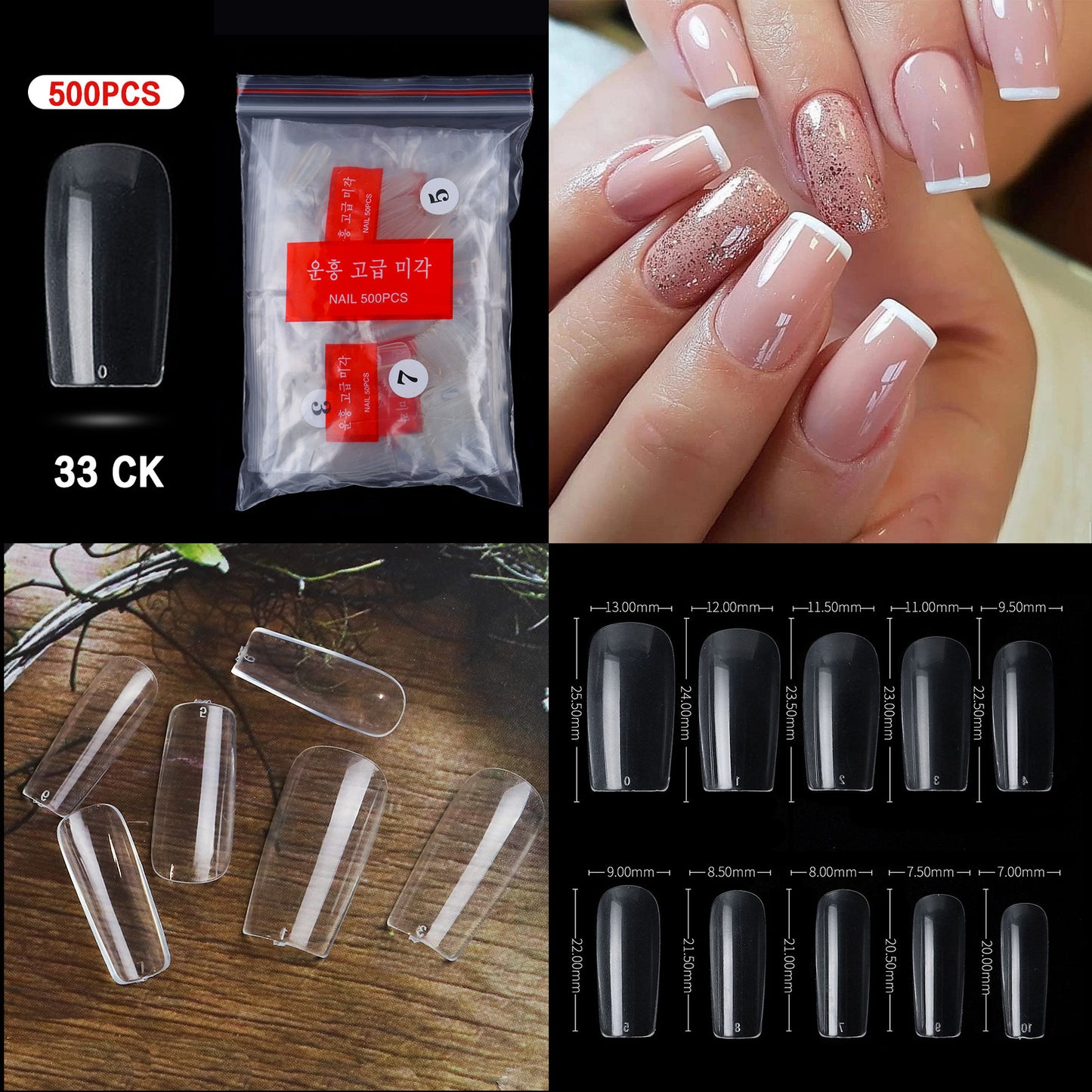 Nail Tips ( 500pcs/Packet ) clear