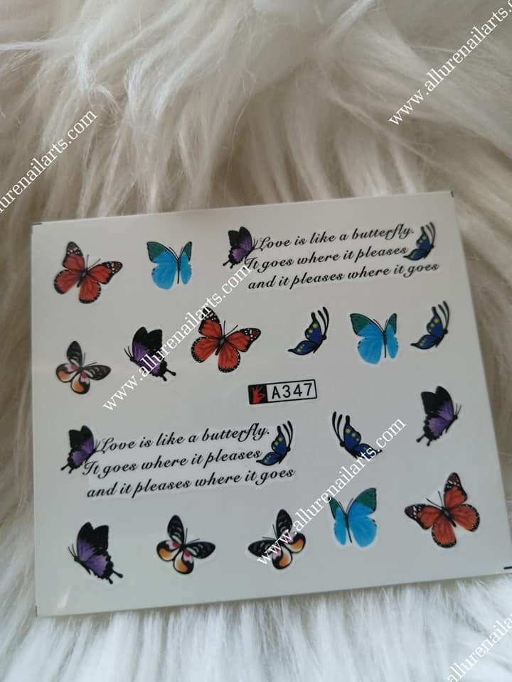 Butterfly Nail Decal Range 337-360