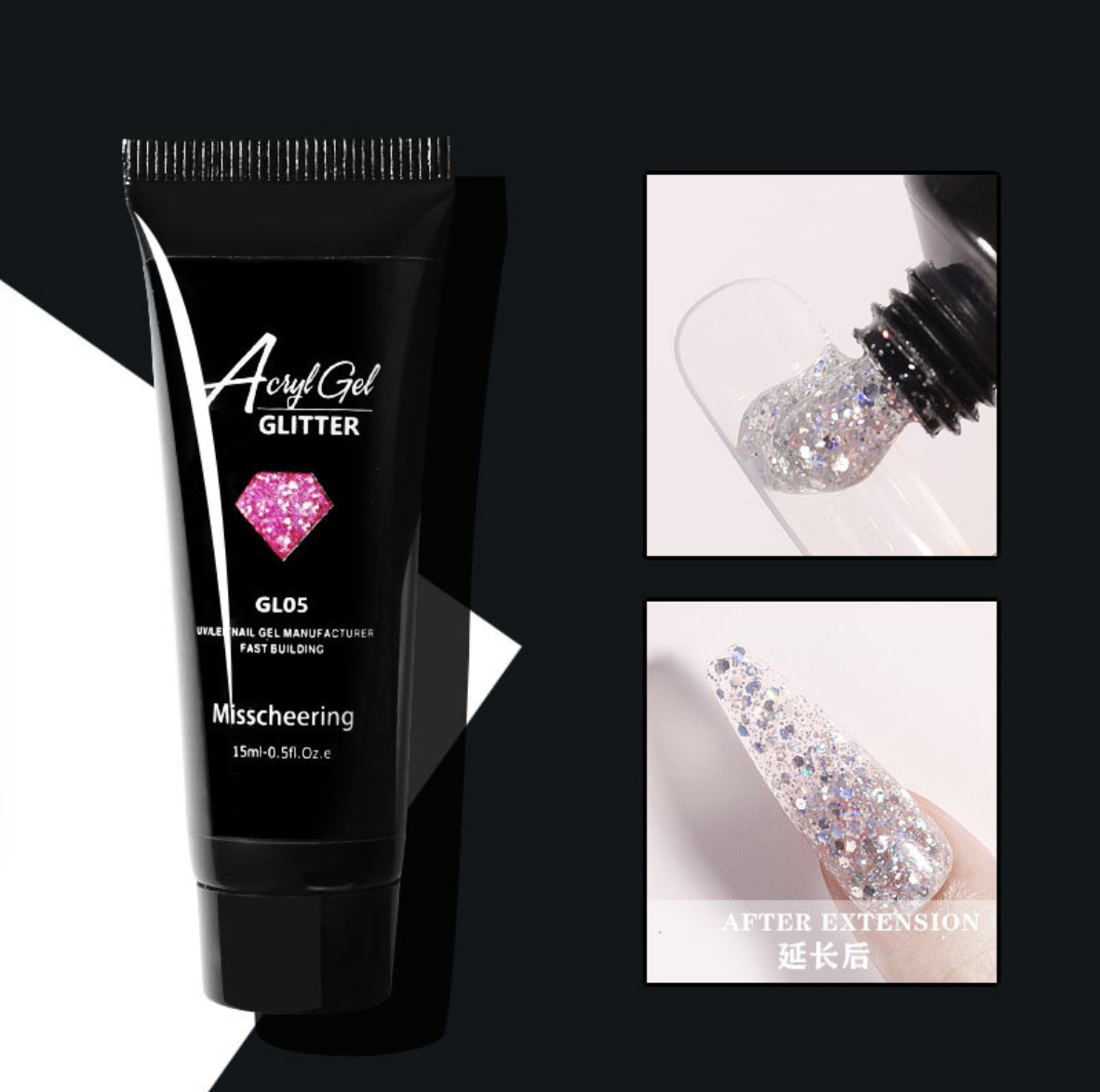 Glitter Poly Gel 15ml