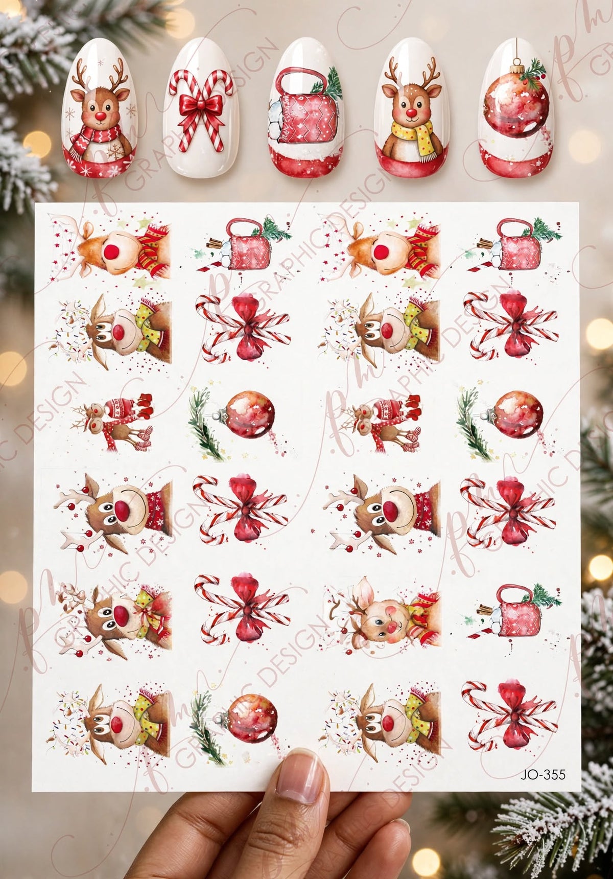 Christmas Nail Art Decal PM355