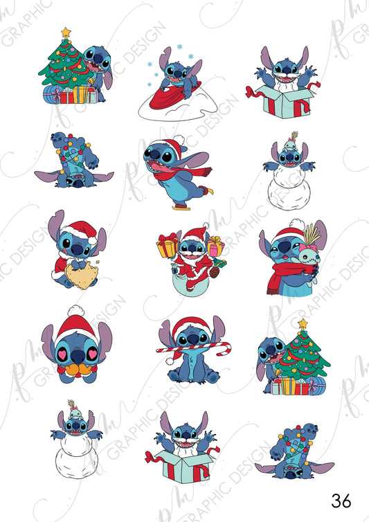 Christmas Nail Art Decal PM36